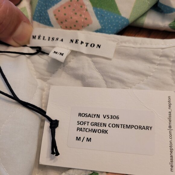 NWT MELISSA NEPTON Women's Rosalyn Soft Green Patchwork Jacket Size M - Picture 3 of 5